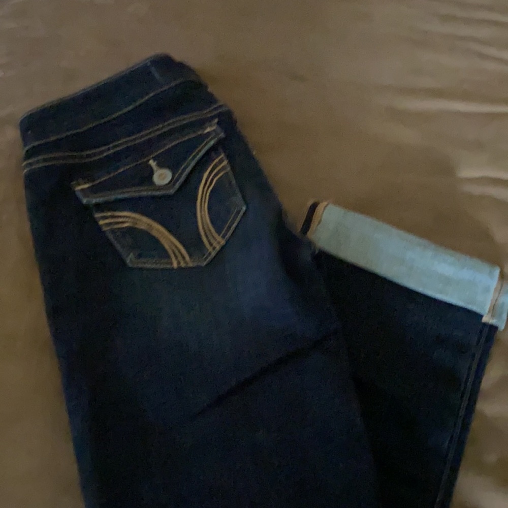 Hollister Women’s Cuffed Blue Jeans Size 0 Waist24 - Picture 5 of 7